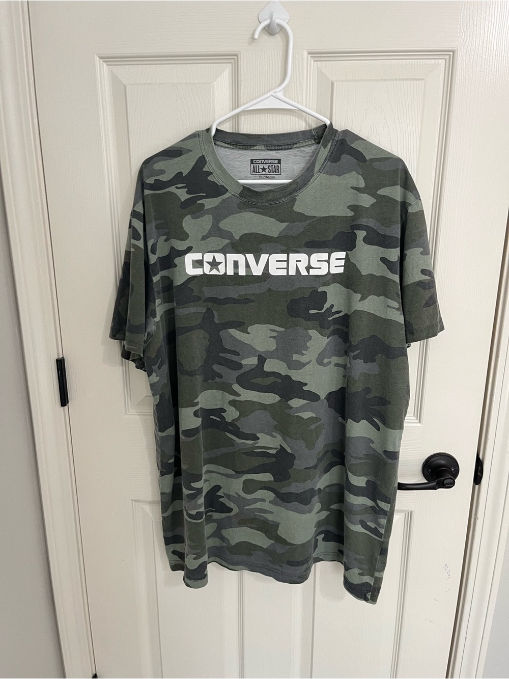 Converse Men's Olive Green Camo Logo Tee